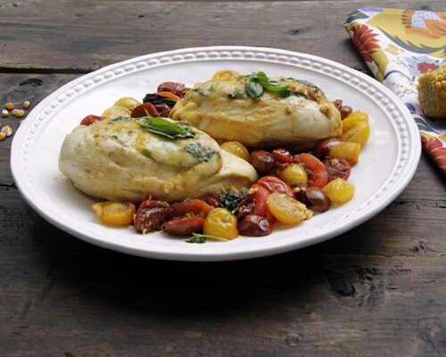 Receta de pechuga de pollo rellena a la italiana con pollo de corral