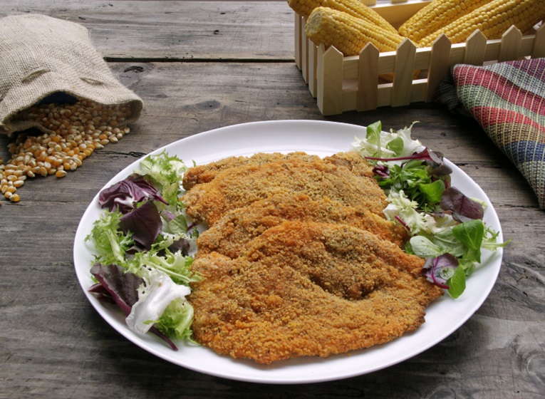 Pechuga de pollo rebozada al horno con pollo de Corral