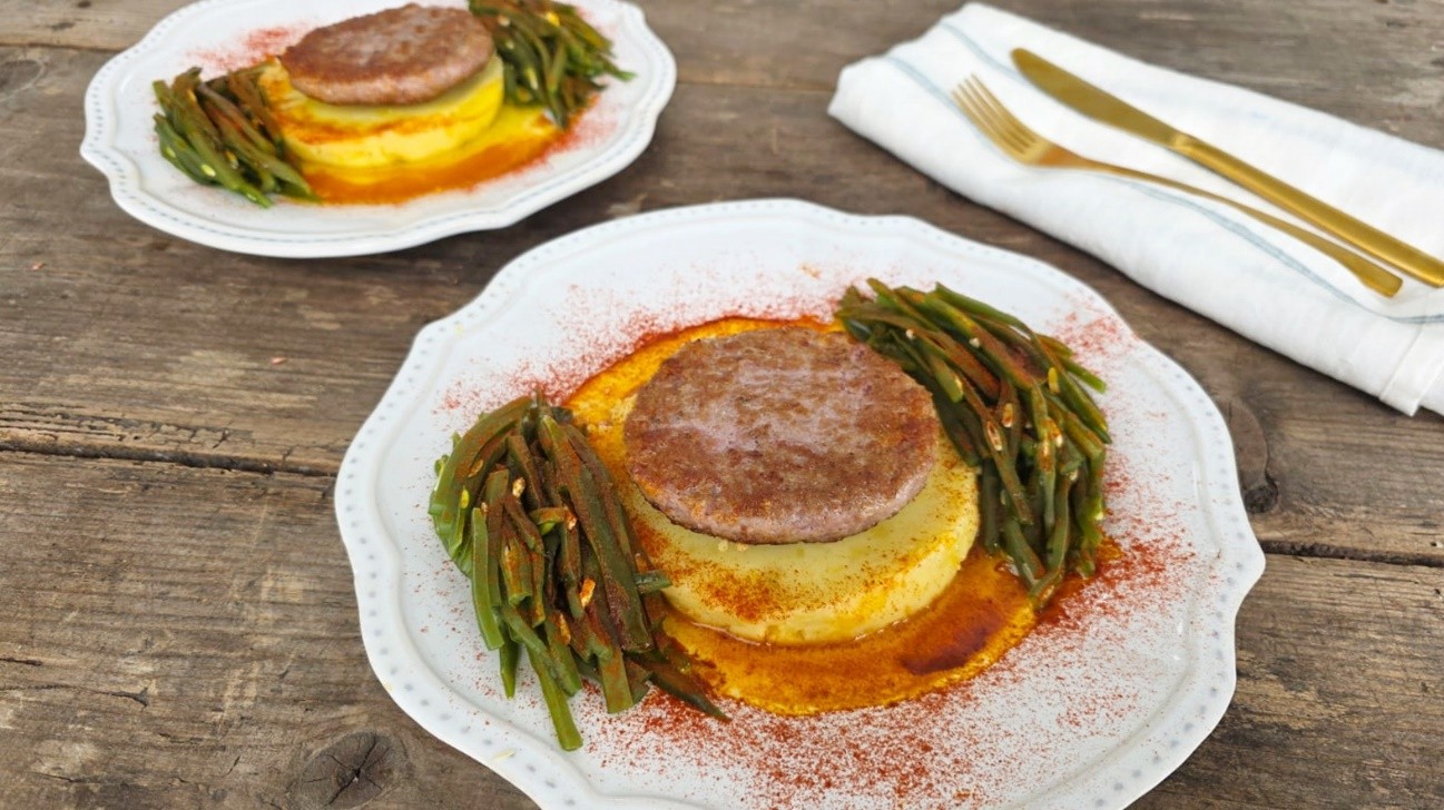 Hamburguesa de cerdo de Castañas estilo «feira»